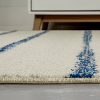 Williamsburg Minimalist Stripe Rug, Cream/Navy, 3 Ft. X 5 Ft.