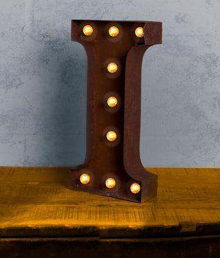 Vintage Retro Lights and Signs Letter "I"