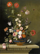Tile Mural Still Life Of Roses Tulips Poppies By J. Bernard, 6"x8", Glossy