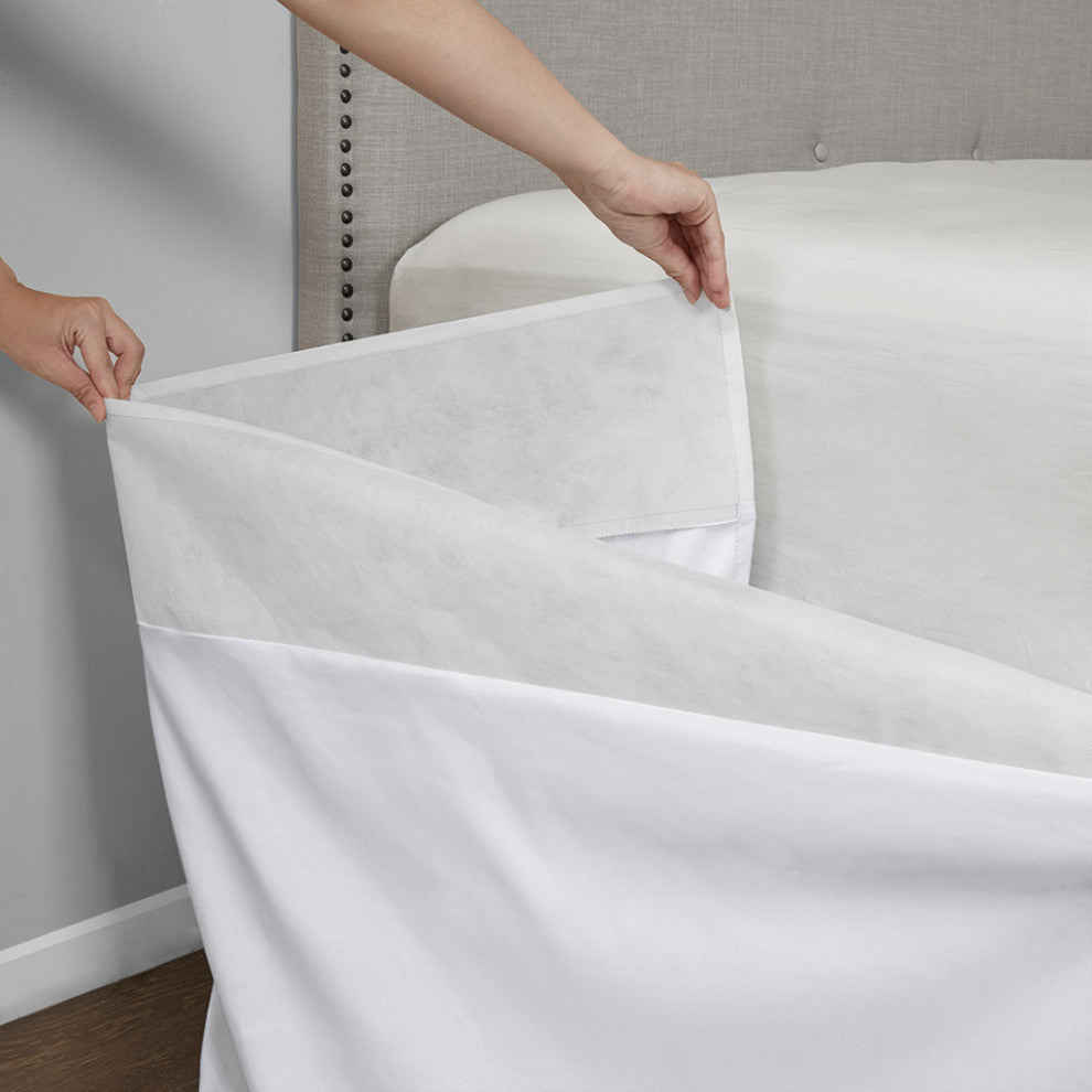 Madison Park Simple Fit Wrap Around Adjustable Bedskirt, White