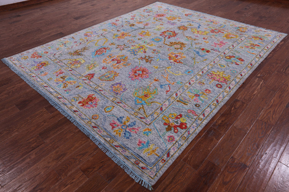 8' 0" X 9' 9" Turkish Oushak Hand-Knotted Wool Rug - Q14828