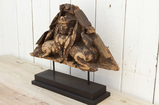 18th Century Carved Pediment on Stand