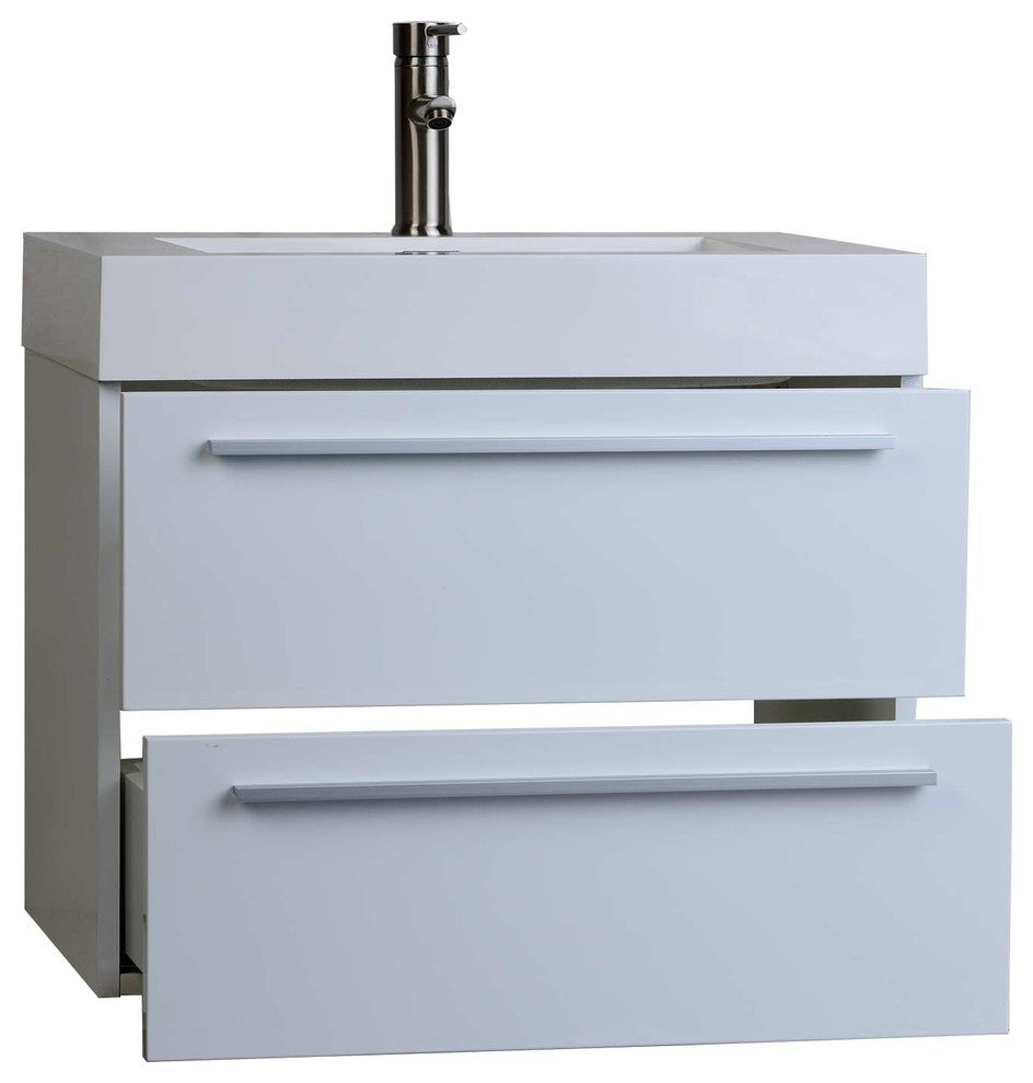 ConceptBaths 27" Single Bath Vanity Set, High Gloss White