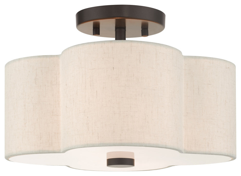 English Bronze French Country, Floral, Transitional, Semi Flush