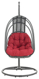 Red Whisk Outdoor Patio Swing Chair With Stand
