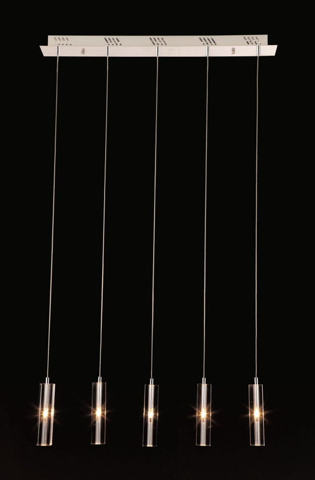 Pendant Ceiling Light Fixture, Steel Metal, Glass, Clear, Kitchen LoungeLobby