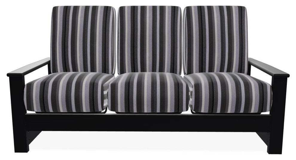 Leeward Deep Seat 3-Seat Outdoor Sofa, Sensory Granite/Black
