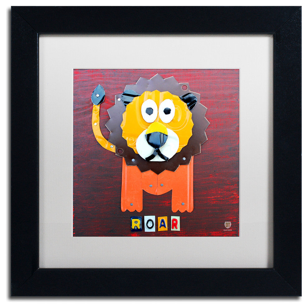 "Roar The Lion" Matted Framed Canvas Art by Design Turnpike