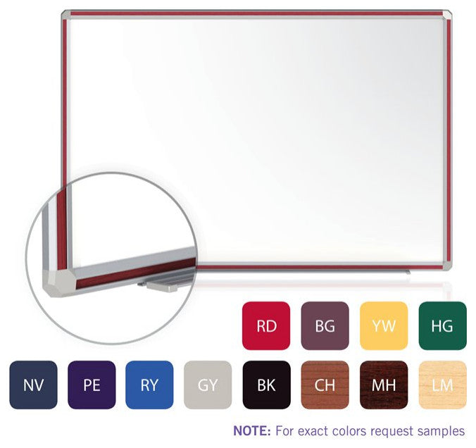 Ghent 48"x120" Aluminum Frame Ceramic Magnetic Whiteboard - Black Trim