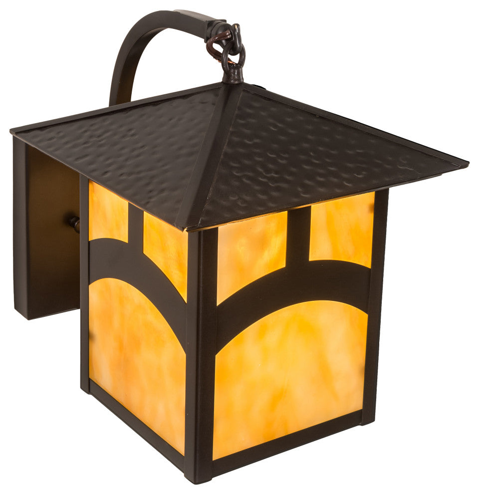 9 Wide Seneca Hill Top Curved Arm Wall Sconce