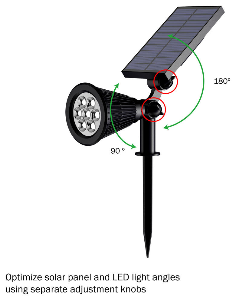 Pure Garden Outdoor LED Solar Lights-2 Pack-7 Bulb Spotlights, Cool White