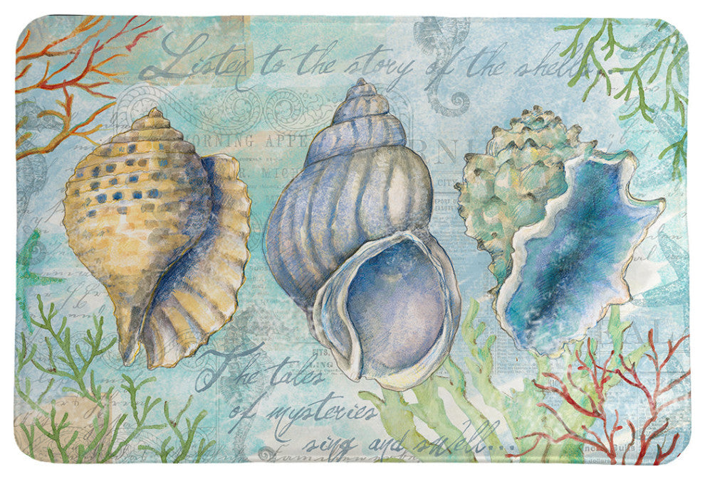 Laural Home Sketchbook Shells Memory Foam Rug
