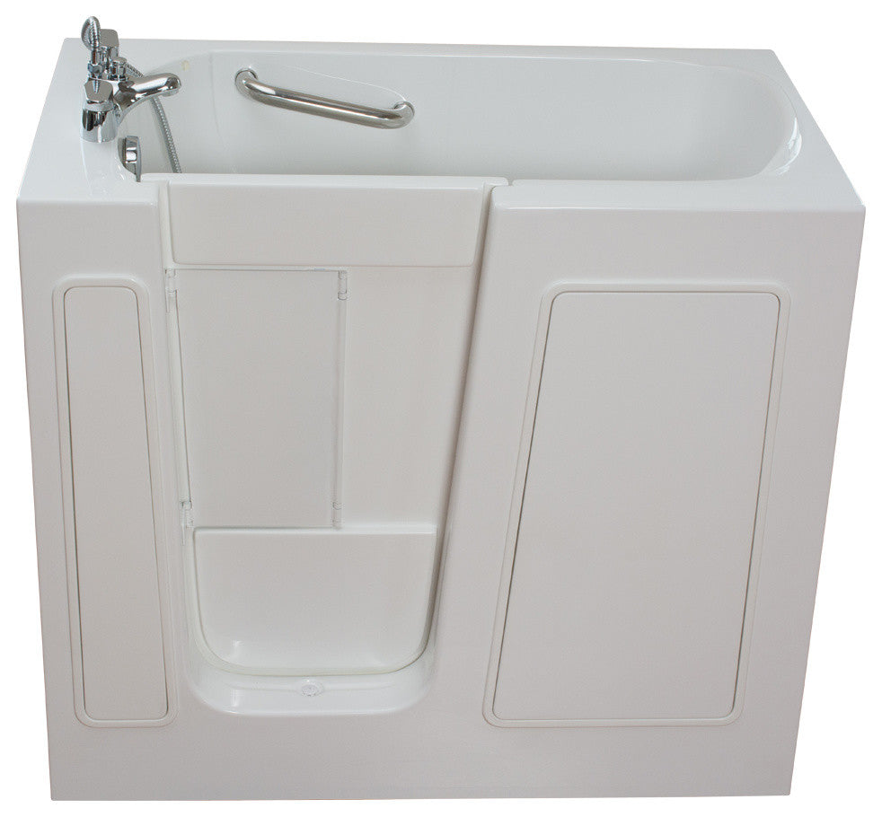 Ella's Bubbles Small Walk-In Air and Hydrotherapy Massage Bathtub, White