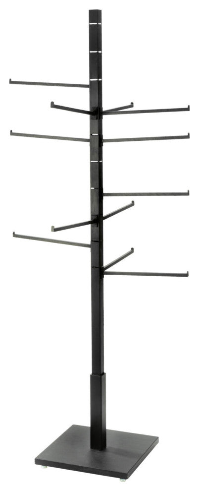 4 Sided Black Garment Rack with 12 Arms