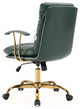 LeisureMod Regina Modern Leather Adjustable Conference Chair, Pine Green