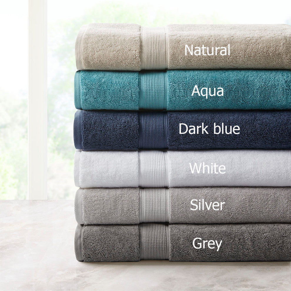 Madison Park Signature 800gsm 2-Piece Oversized Bath Sheet Towel Set, Light Grey