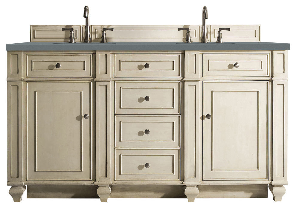 James Martin 157-V60D-VV-3CBL Bristol 60" Double Vanity Vintage Vanilla w/ 3 CM