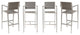 Benzara BM287818 18" 4 Piece Outdoor Armchair, Polyresin Backs and Seats