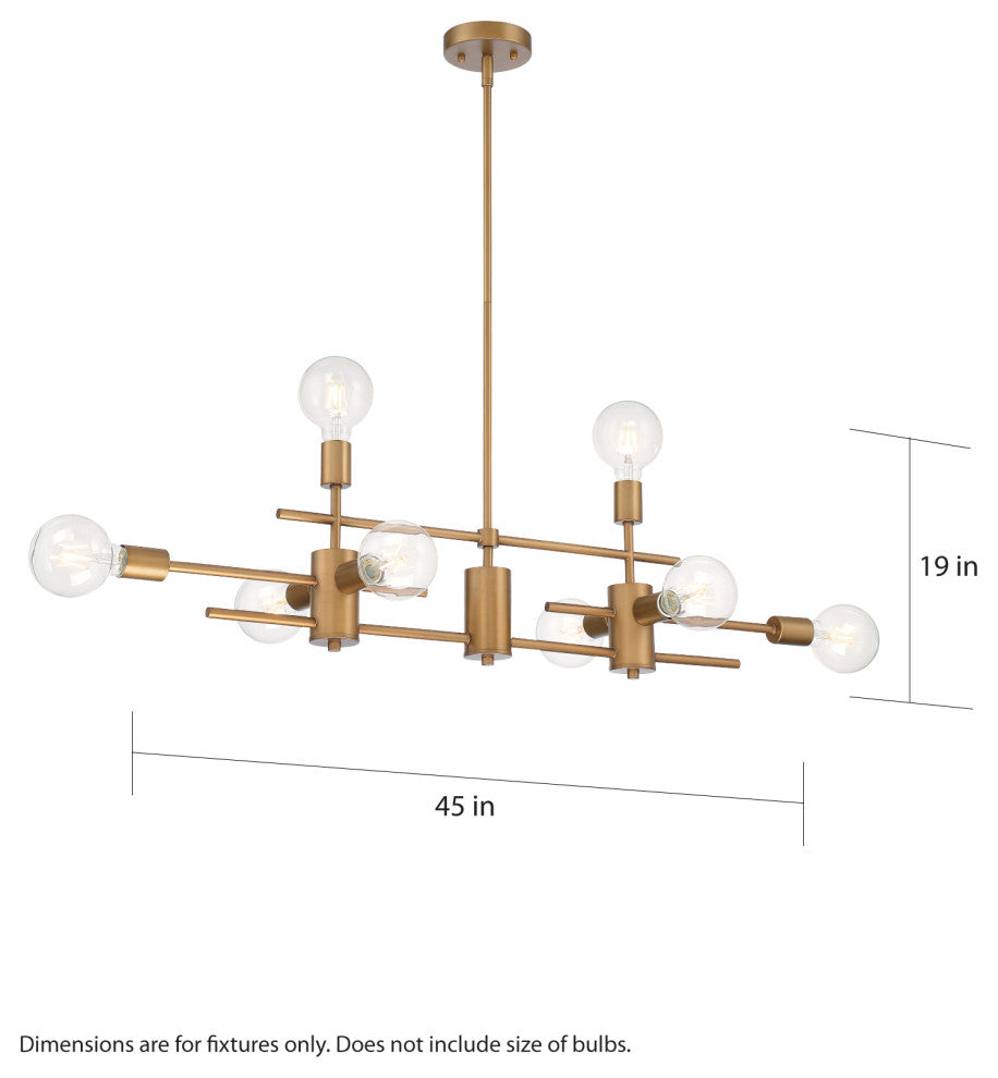 Delphi - 8 Light Island - Aged Gold Finish