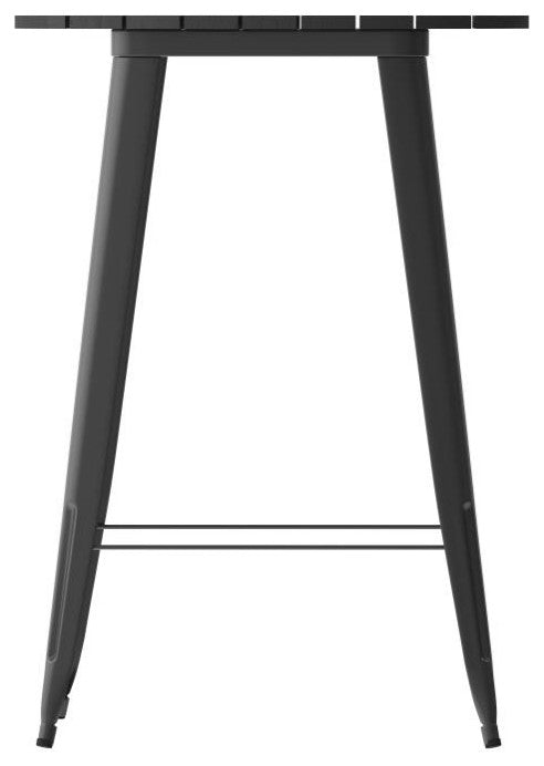 Declan Commercial Indoor/Outdoor Round Bar Top Table, 30", Black