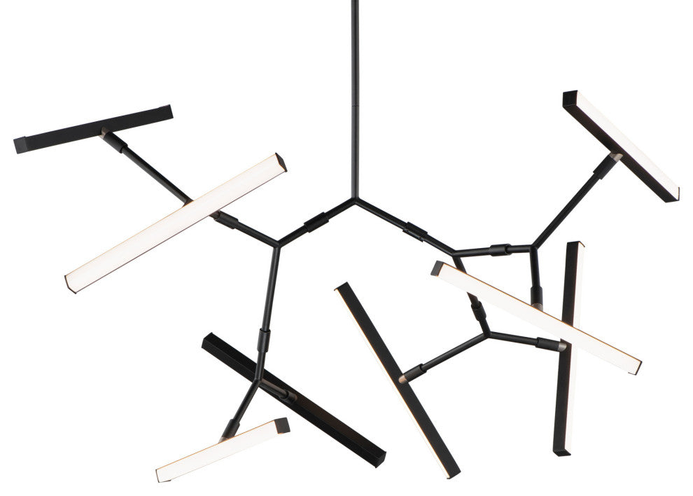 ET2 E21246 Robotica 8 Light 38"W LED Abstract Chandelier - Black