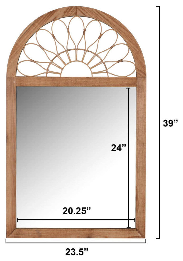 Window Wooden Wall Mirror
