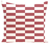 Stair Stepping Stripes Print Pillow, Brick, 18"x18"