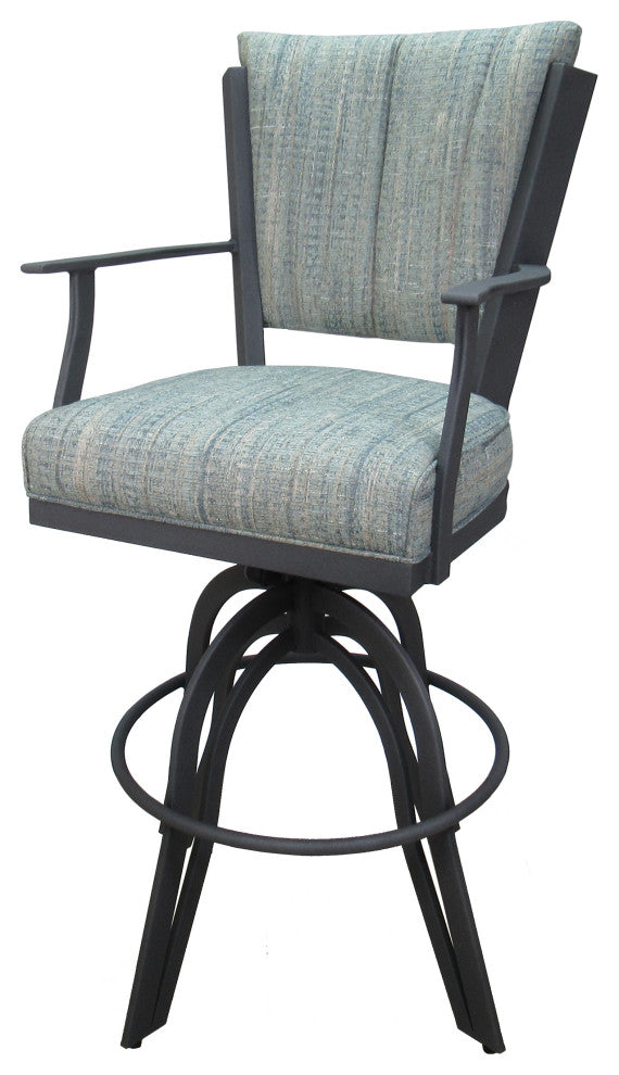 Montana Swivel Tilt Metal 30" Bar Stool or Counter 26" on A Base, Watusi Aquatint, Gray, 30"
