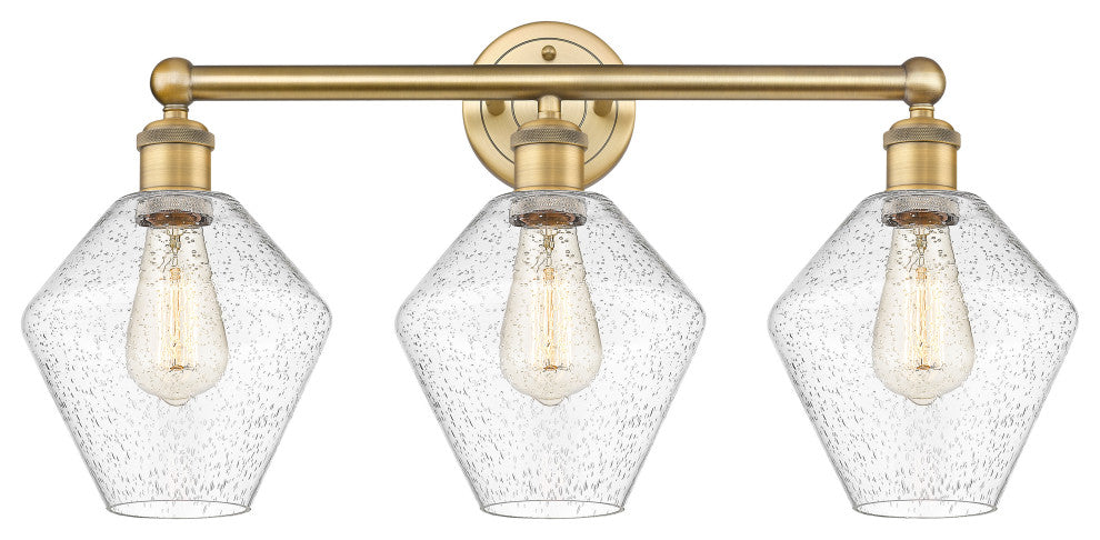 Cindyrella 3-Light 26" Bath Vanity Light, Brushed Brass, Seedy Shade