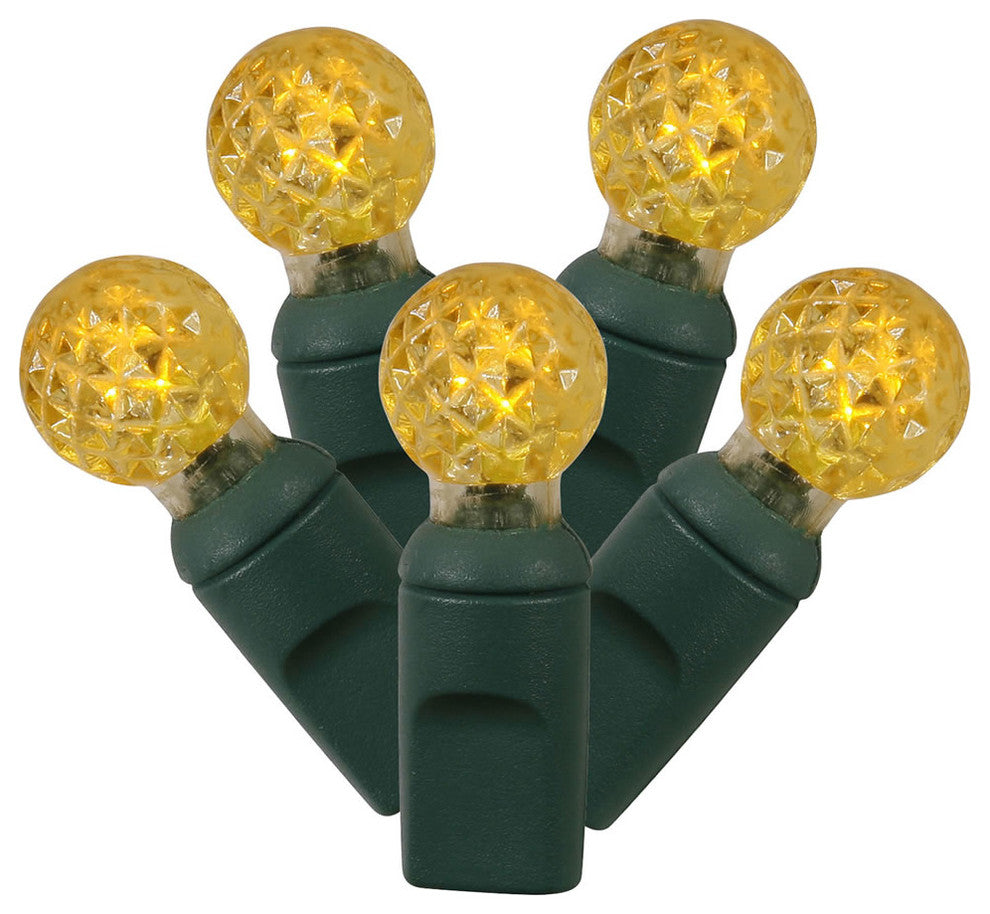 Vickerman X6G9507 Yellow G12 Led Light On Green Wire, Christmas Light Strand
