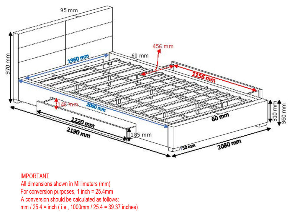 King Upholstered Platform Bed With Storage