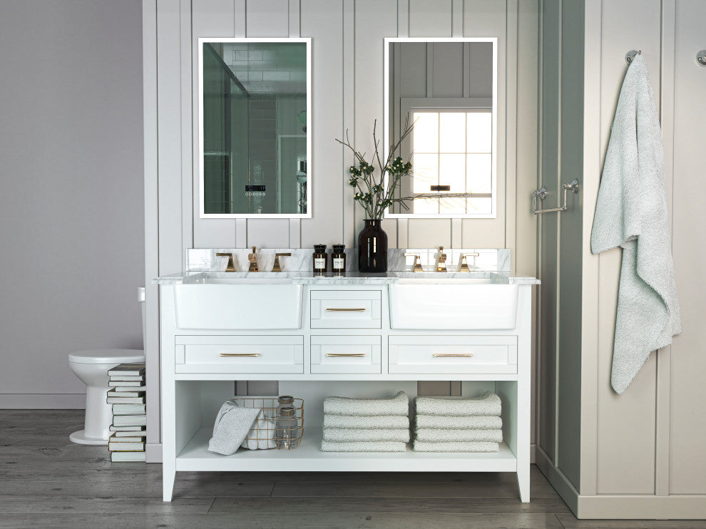 Hayley Bathroom Vanity Set, White, 60"