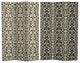 6' Tall Double Sided Ebony Damask Canvas Room Divider