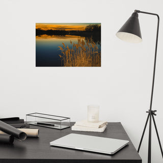 Farmhouse Art Decor: Sunset Reedy Point Landscape Photo Unframed Print, 12" X 18"