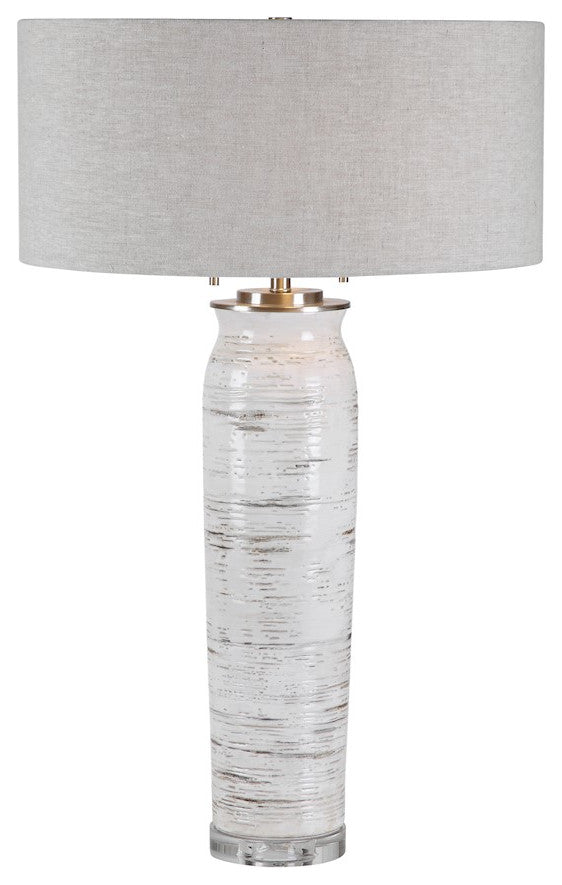 Uttermost 2-Light Lenta White Table Lamp, 28275