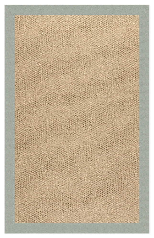 Zoe-Cane Wicker Machine Tufted Rectangle Rug, Marine Blue, 4'x6'
