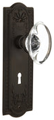 Meadows Plate With Oval Clear Crystal Knob, Oil-Rubbed Bronze