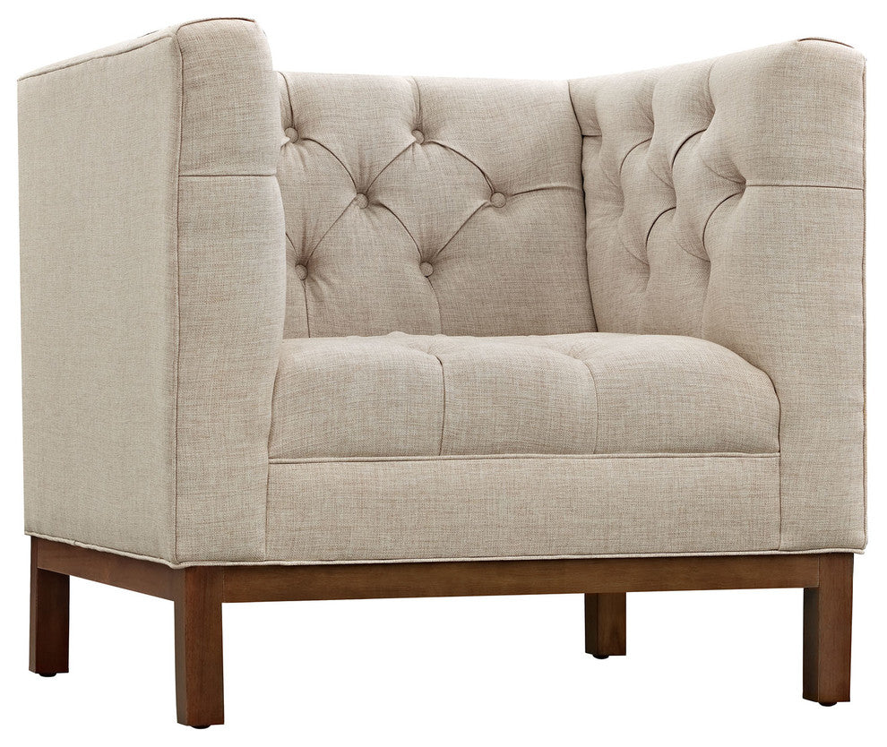 Modern Beige Panache Living Room Set Upholstered Fabric, 3-Piece Set