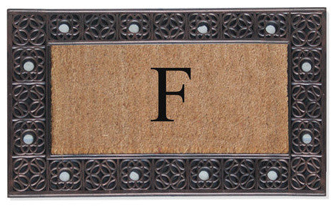 A1HC First Impression Rubber and Coir Decorative Tray Doormat 18"x30", F
