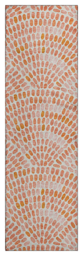 Addison Premium Washable Mayfield AMF186 Orange 2'3" x 7'6" Runner Rug
