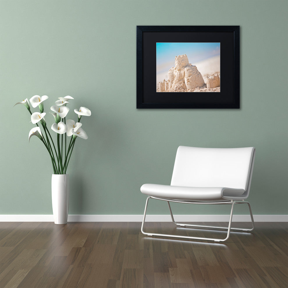 "Sand Castle 1" Framed Art by Yale Gurney, Black, Black, 14"x11"