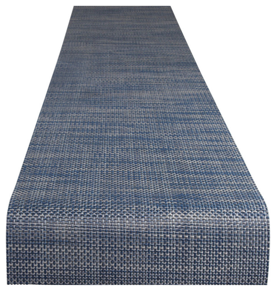 Basketweave Table Runner, Denim