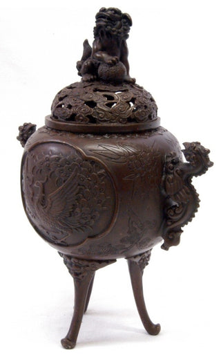 Bronze Fu Dog/ Phoenix Incense Burner