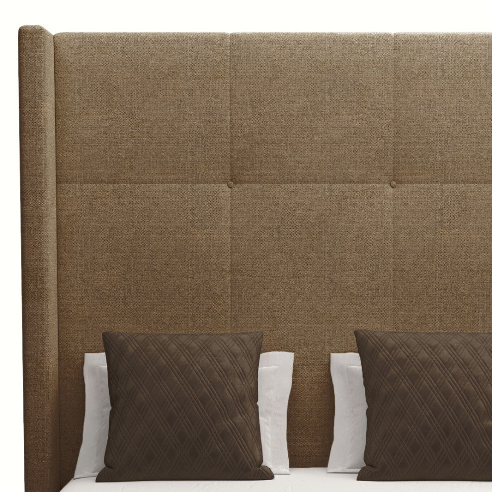 Nativa Interiors Aylet Simple Tufted Bed, Brown, Queen, High 87"