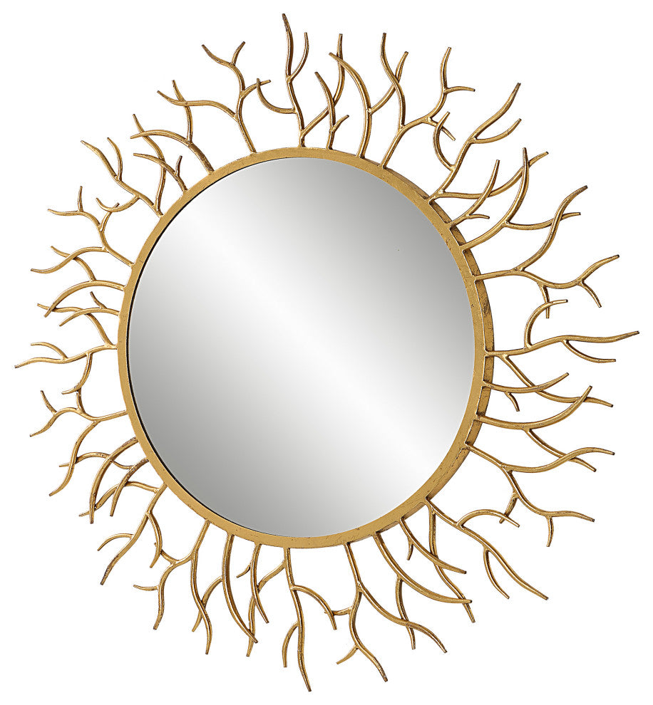 Uttermost 09814 Into The Woods Gold Round Mirror