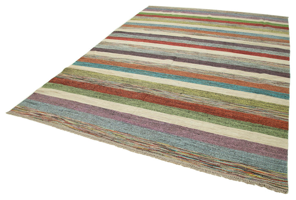 Rug N Carpet - Hand-knotted Turkish 8' 10'' x 12' 4'' Unique Wool Kilim Rug