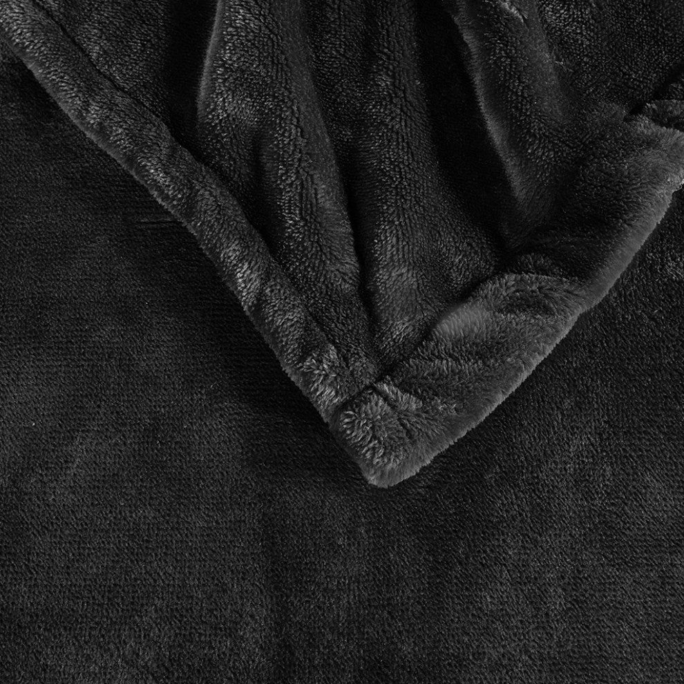 Beautyrest Heated Plush Heated Plush Blanket, Black