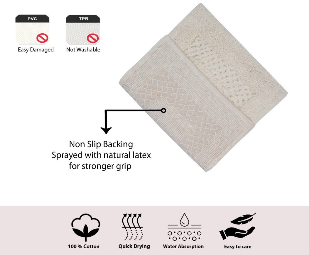 Classy Bath Rugs Set, 2 Piece Set, Ivory