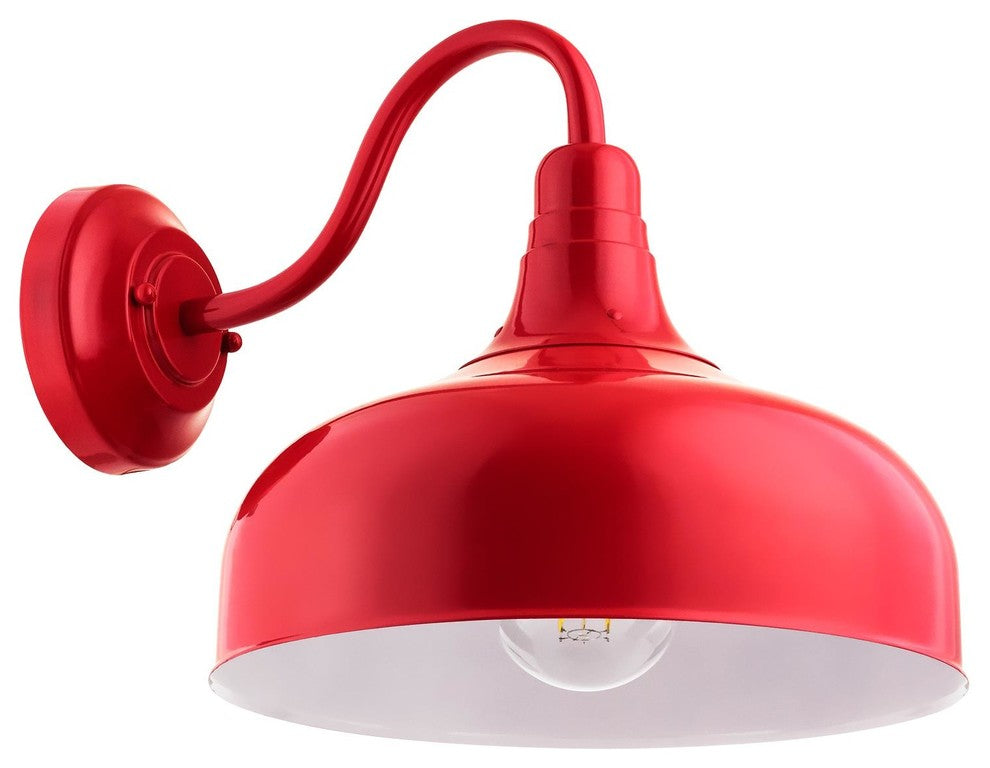 Sunlite 12" Wall-Mounted Gooseneck Rustic Barn Fixture, Red