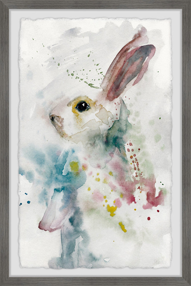 "Painted Bunny" Framed Painting Print, 24"x36"
